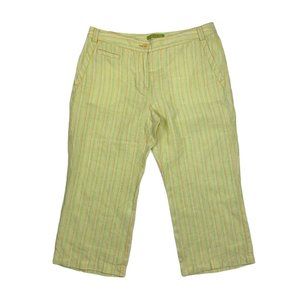 Sigrid Olsen 8 Capri Pants 32 X 21  Striped Yellow